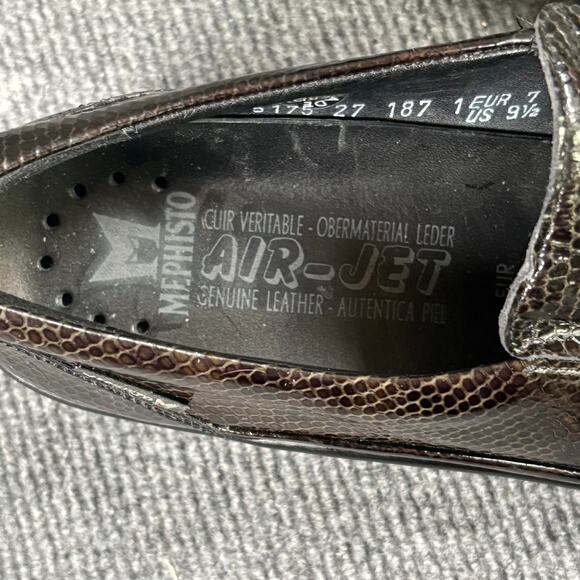 Mephisto Loafers Men 9.5 Air Jet Leather Slip On Snakeskin Preppy Quiet Luxury main image 4